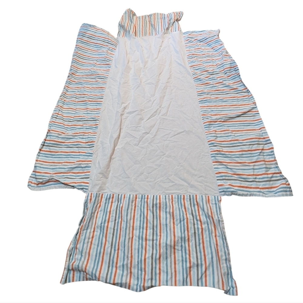Land of Nod Crib Skirt Striped Organic Cotton
